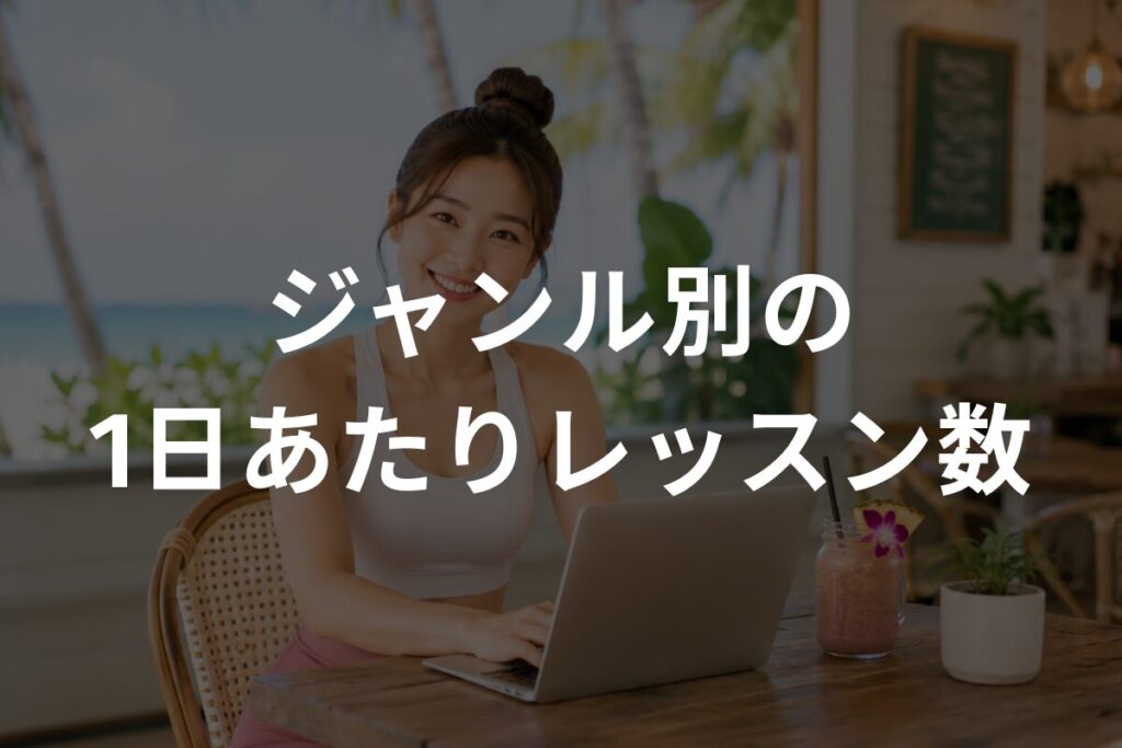 ジャンル別の1日あたりレッスン数