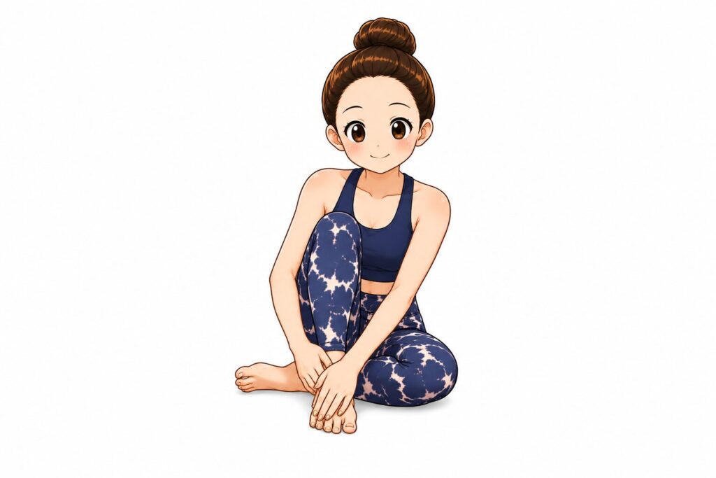 SOELUのリフレクソロジーで足の甲のリンパを流すヨガミンのイラスト