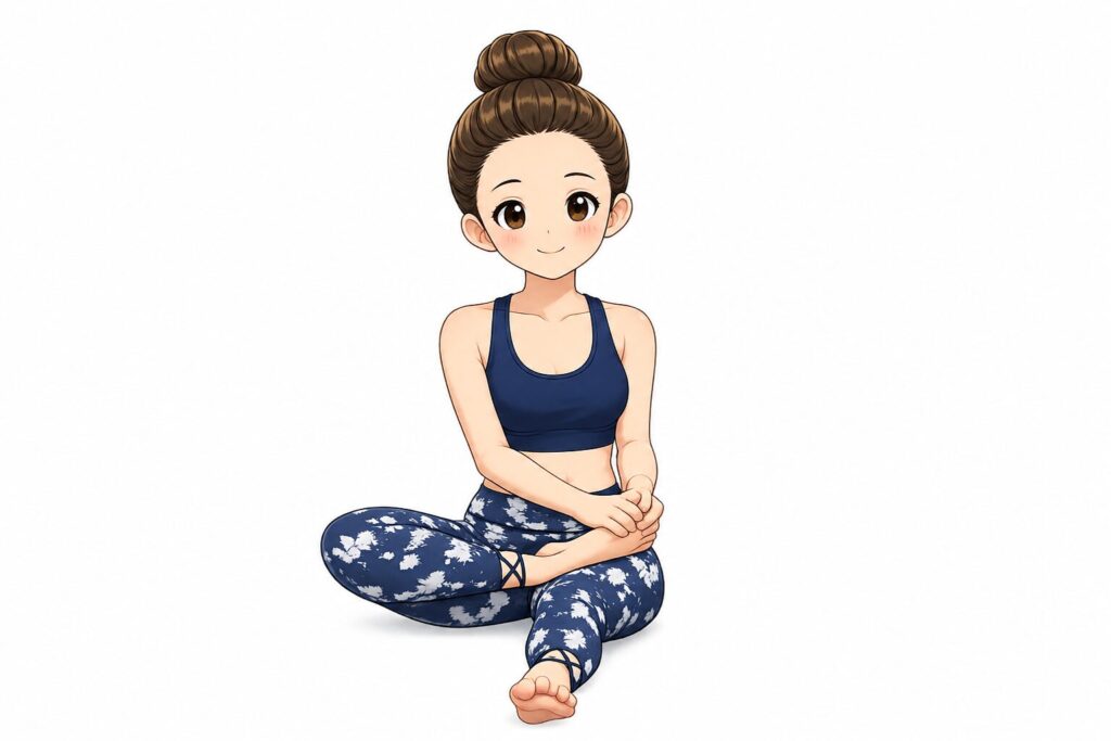 SOELUのリフレクソロジーで足裏を手で軽くたたく動きを再現したヨガミンのイラスト