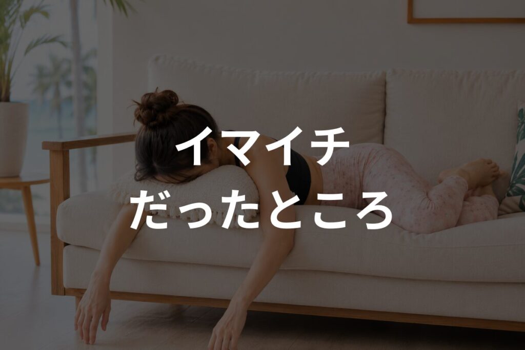 イマイチだったところ