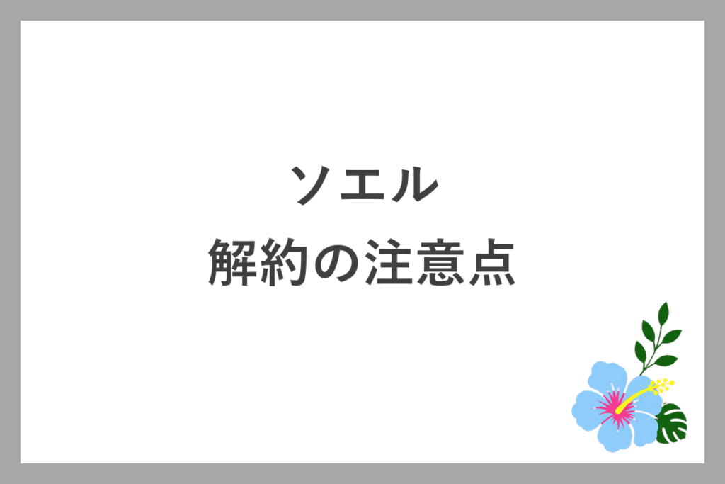 ソエル解約前に知りたい注意点