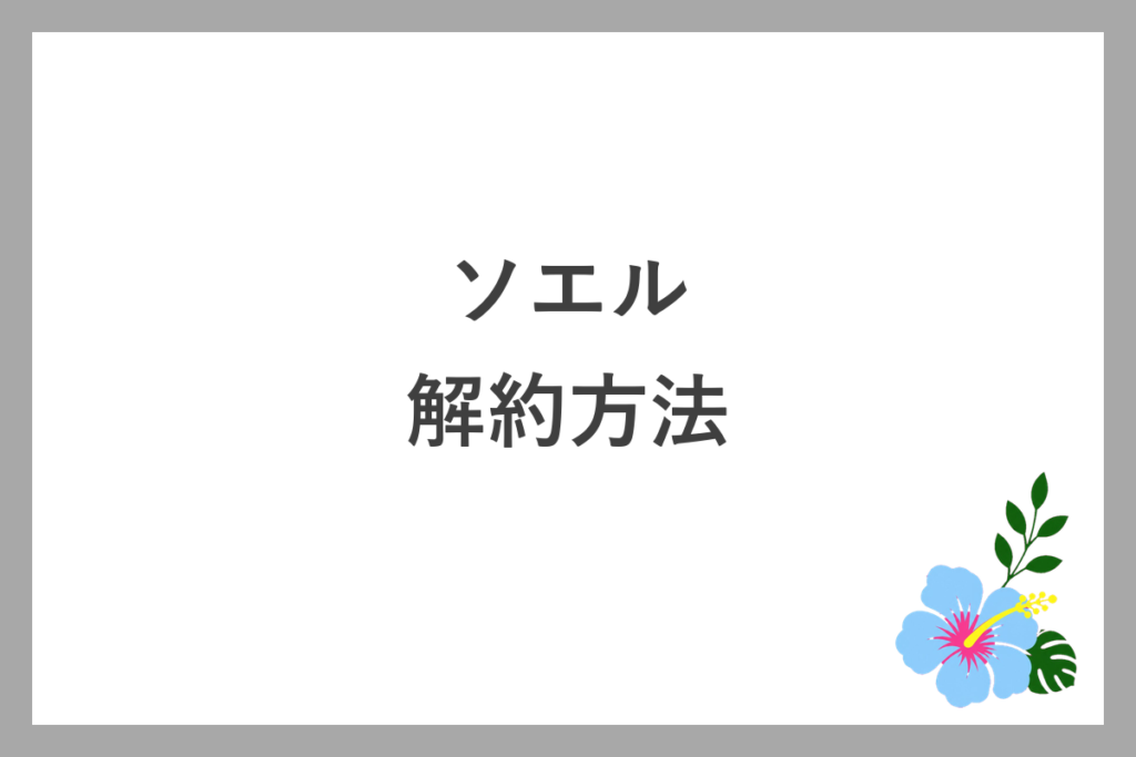 ソエルの解約方法