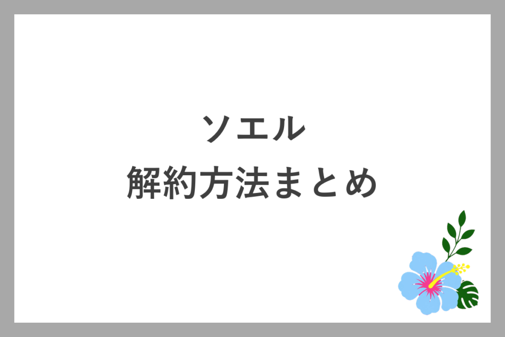 ソエルの解約方法まとめ