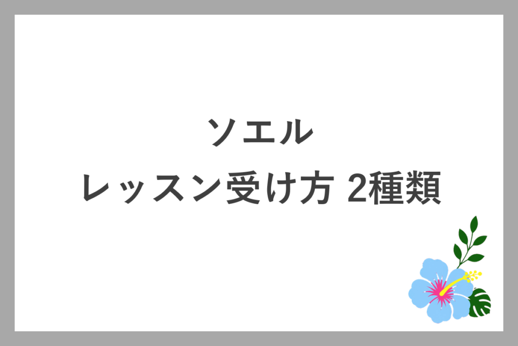 ソエルのレッスンの受け方は2種類