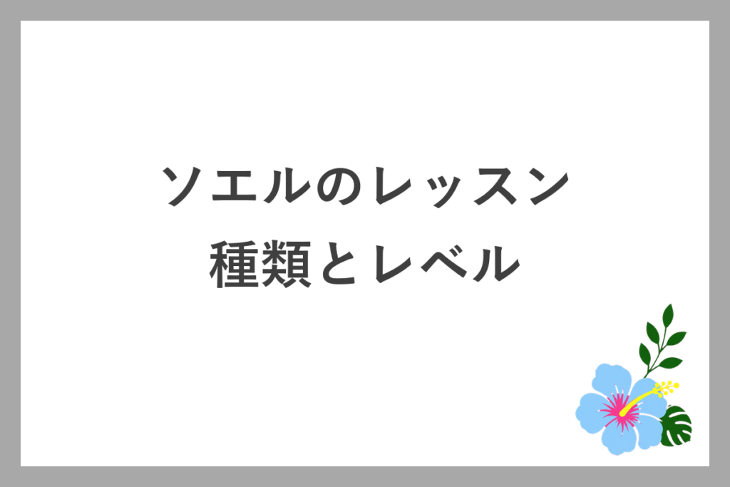 初心者OK?ソエルのレッスンの種類とレベル