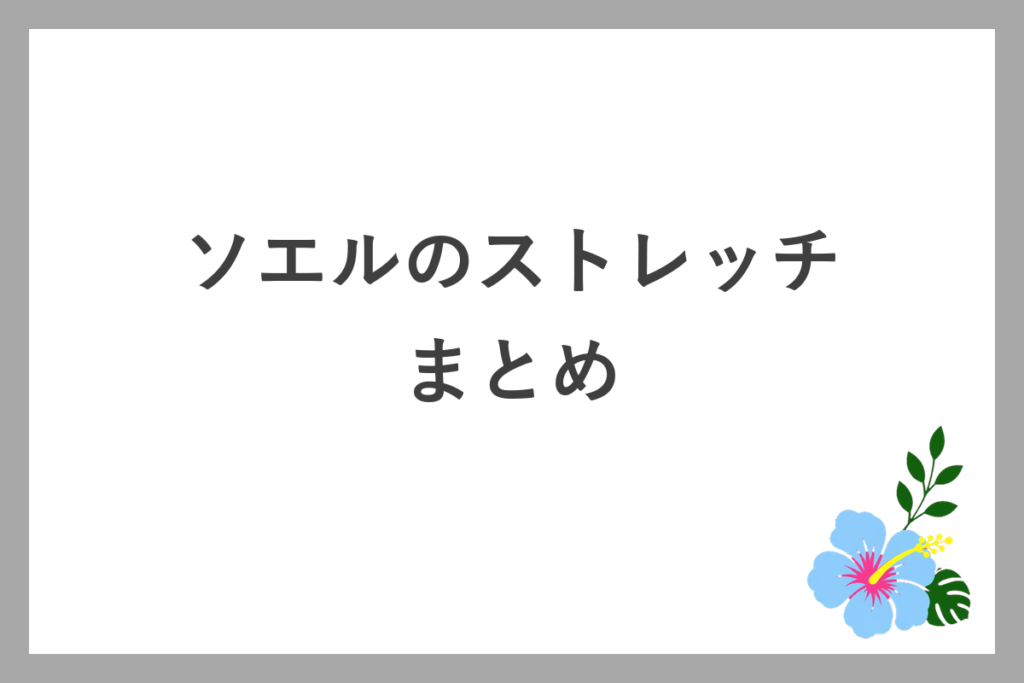 ソエルの部位別ストレッチまとめ