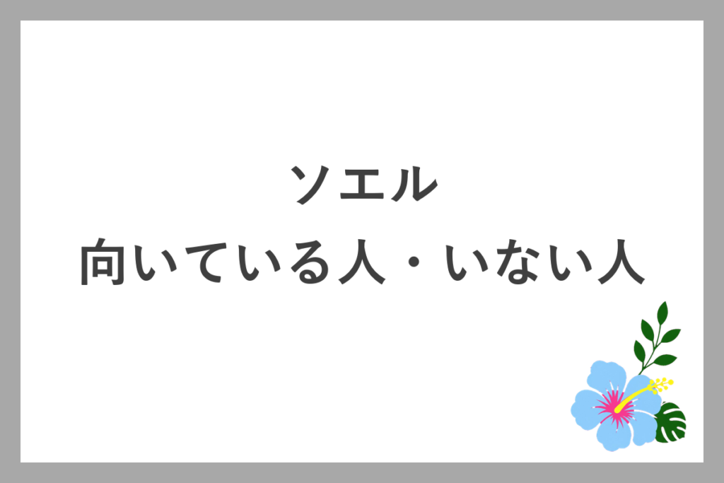 ソエルが向いている人・向いていない人